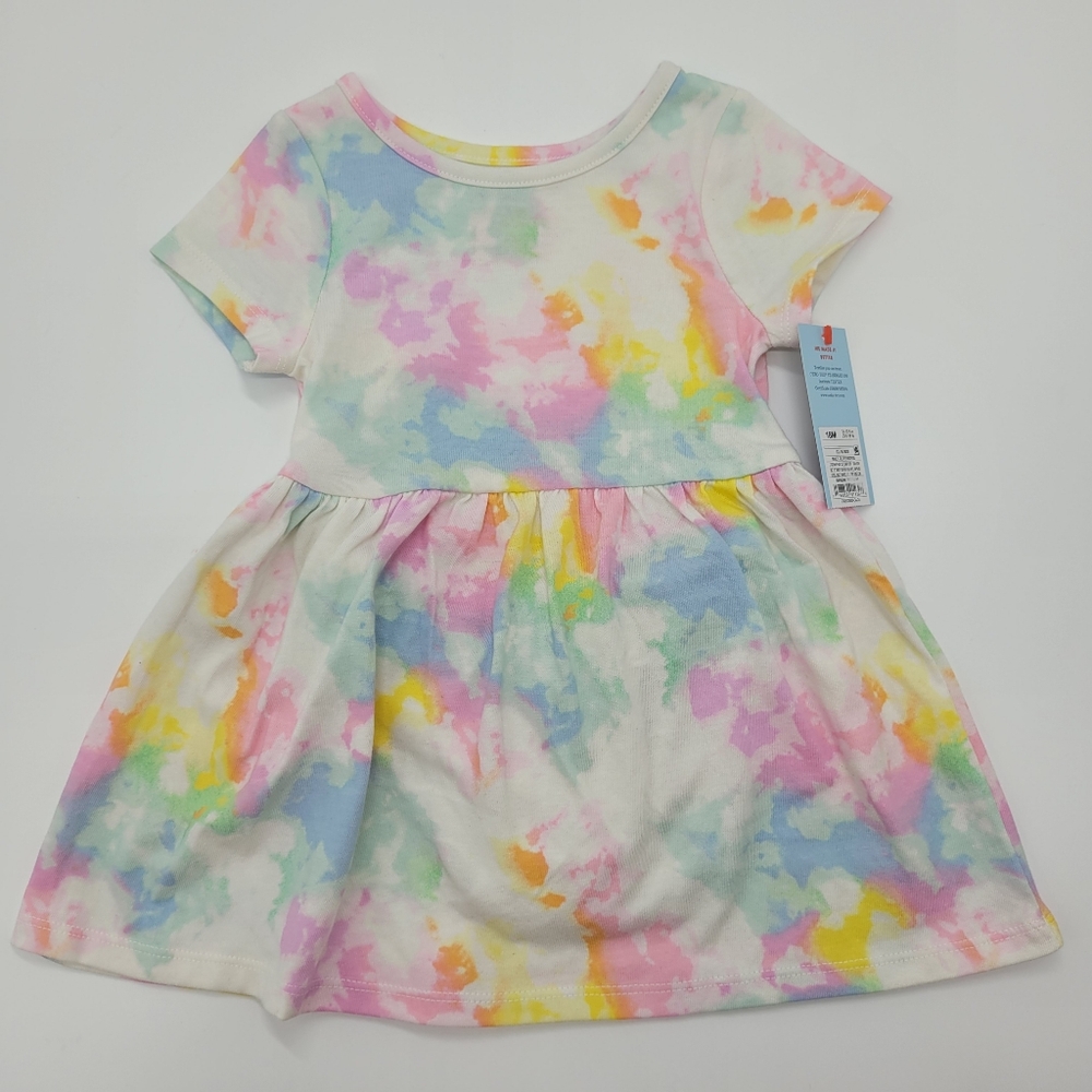 Cat & Jack Dress Colorful Cotton Blend Jersey Knit Size 18mo NEW